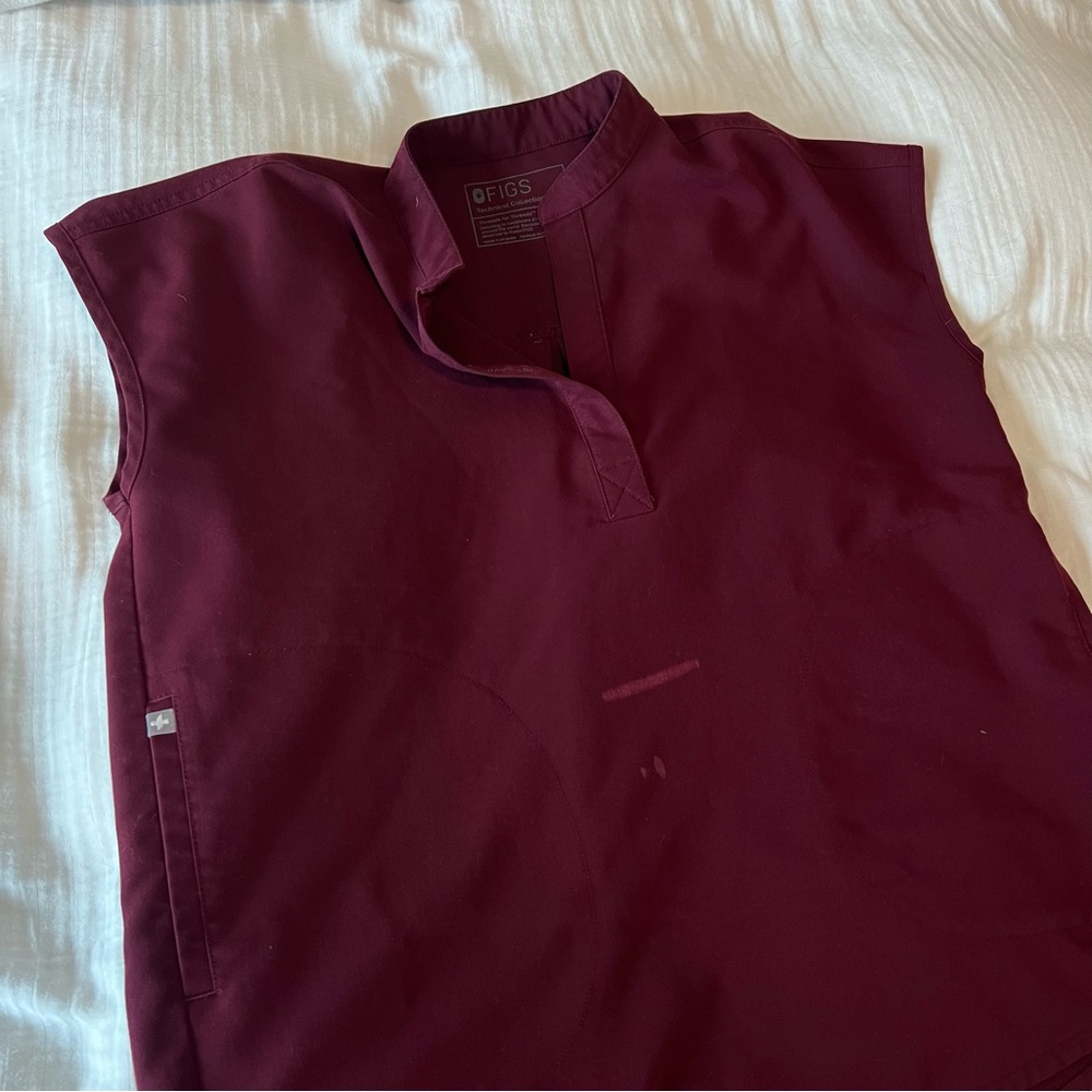Burgundy Rafaela Scrub Top - Picture 2 of 4
